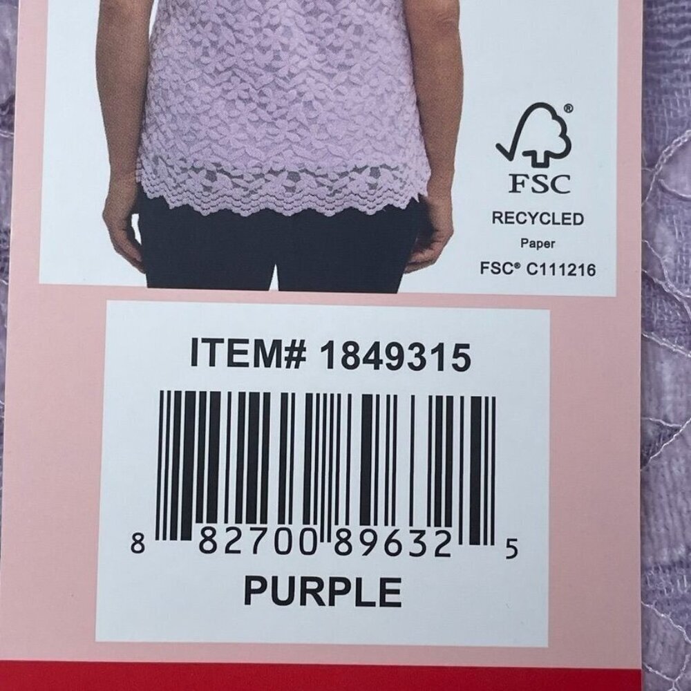 Teddi Rose Womens Lace Short Sleeve Top Medium Purple d0167 - Picture 4 of 9